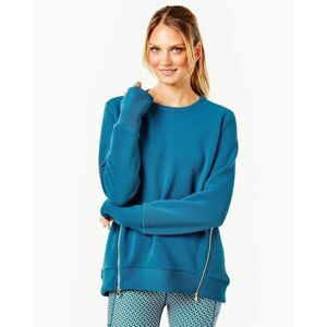 NWT Addison Bay Everyday Ribbed Crewneck In Blue Crush Size XS $168 MSRP